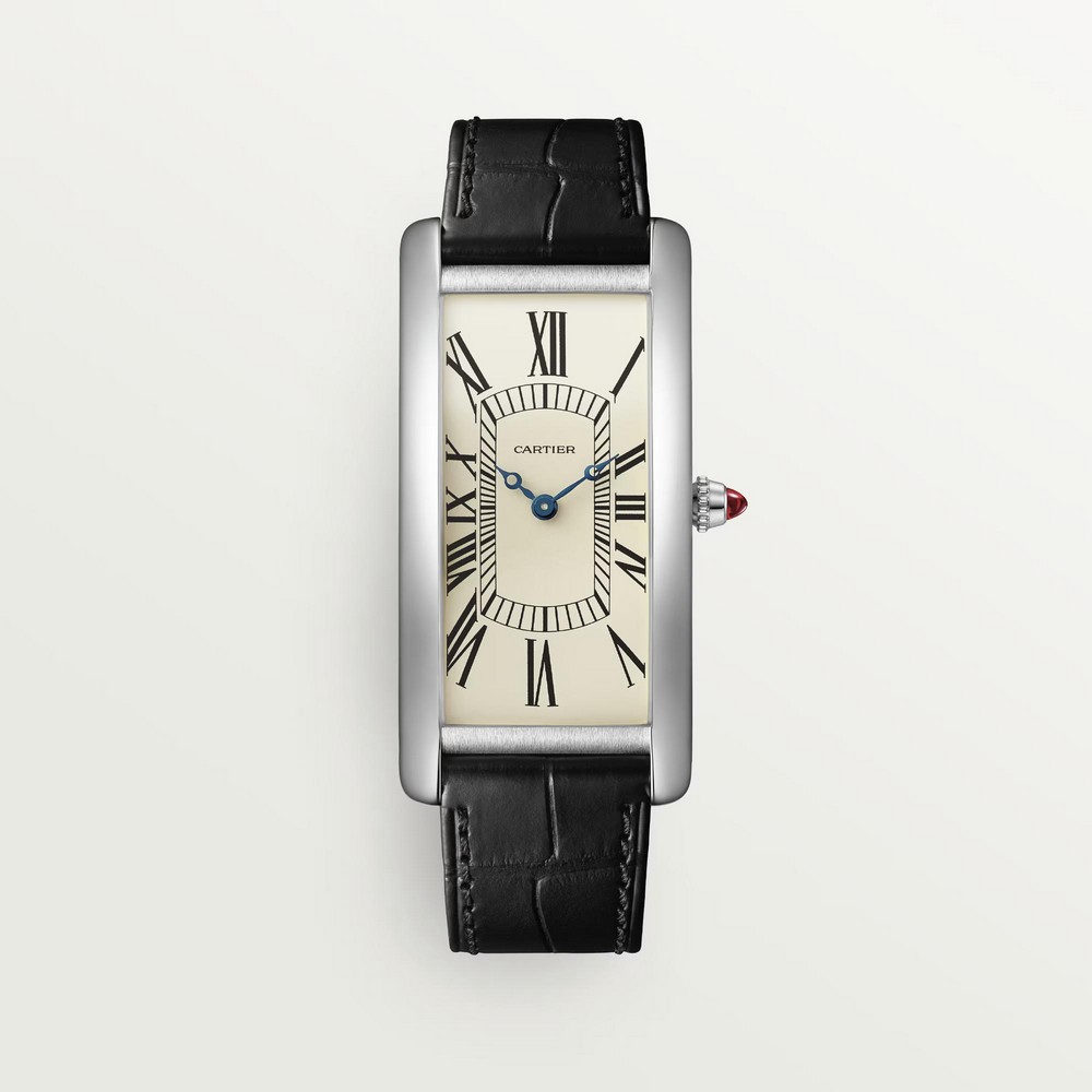 Đồng Hồ Cartier Tank Cintrée Watch Nữ Đen Xám